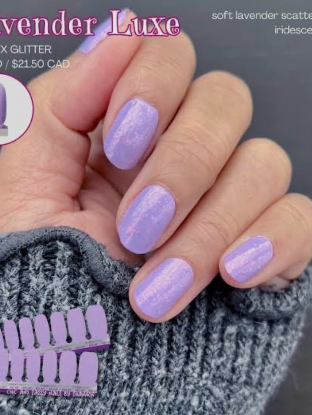 Color Street Lavender Luxe Press-On Nails - Soft Lavender Iridescent
